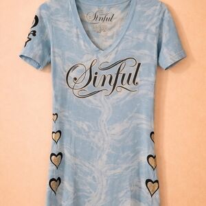 Sinful Sky Blue Heart Tee